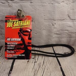 Ibanez Joe Satriani 20th Anniversary Concert 2008 Backstage Pass